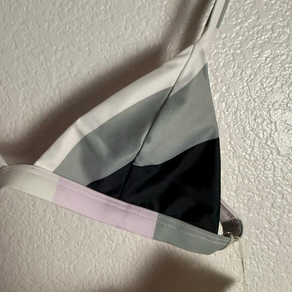 Mara Hoffman Astrid Colorblock Sage Multi Triangle Bikini Swimsuit Top Size M - Picture 3 of 7